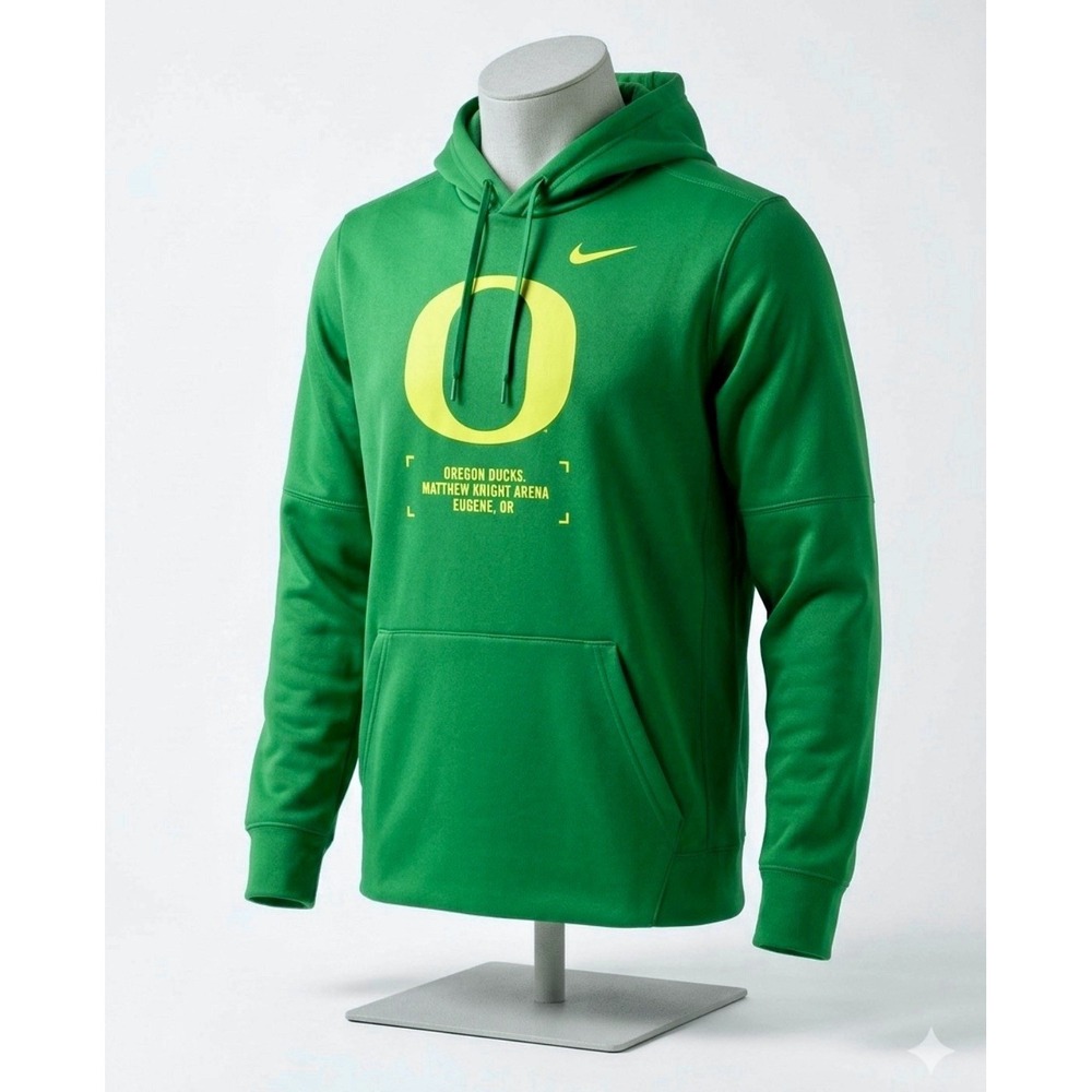 NWT Nike U Of‎ O Ducks Therma-Fit Pullover Hoodie Apple Green Yellow Mens Medium